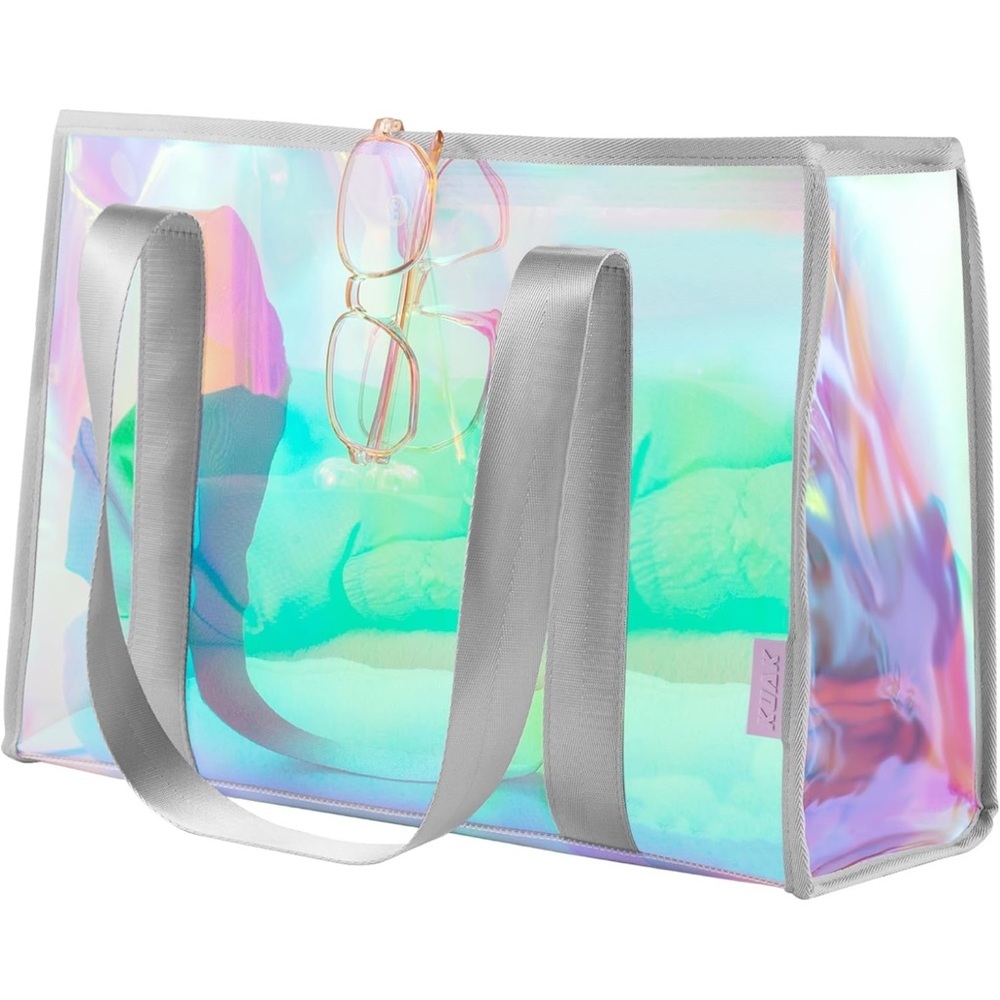 Holographic Tote Bag with Silver Straps - Picture 1 of 7